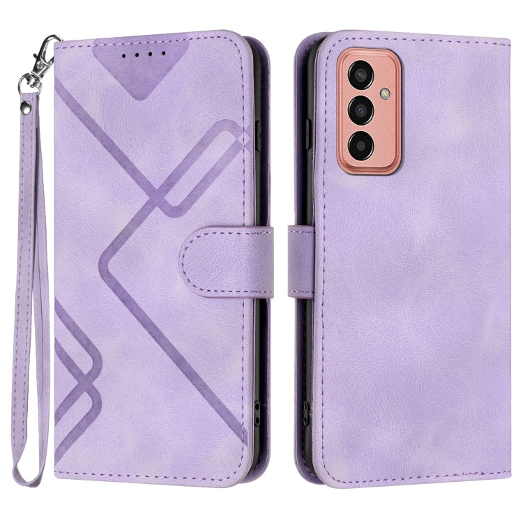 Line Pattern Skin Feel Leather Phone Case