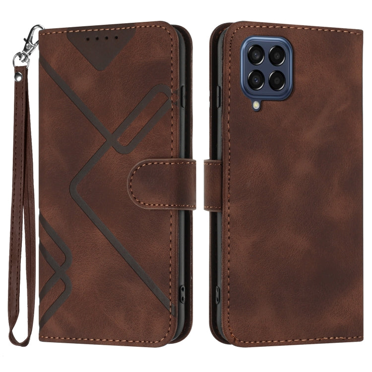 Line Pattern Skin Feel Leather Phone Case