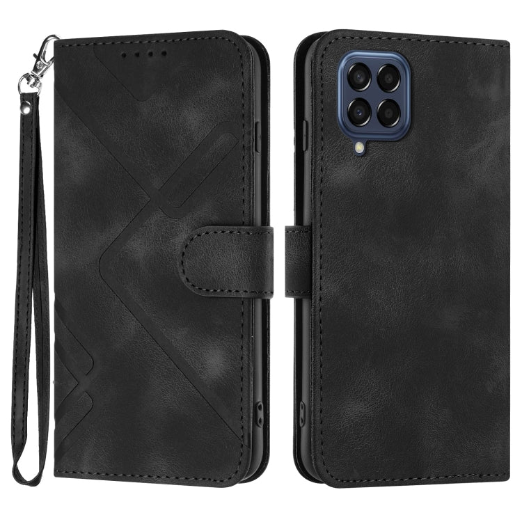 Line Pattern Skin Feel Leather Phone Case