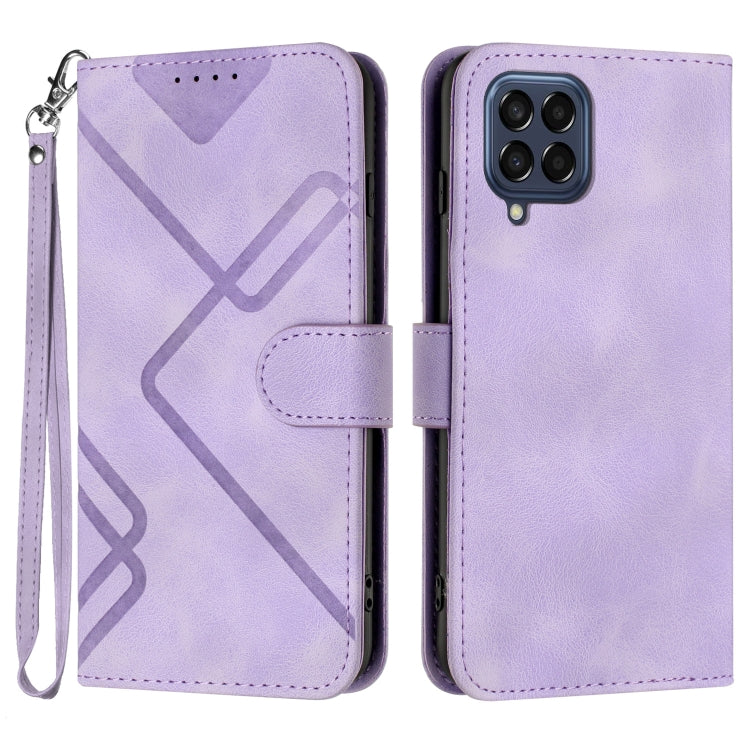 Line Pattern Skin Feel Leather Phone Case