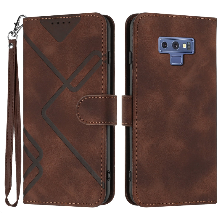 Line Pattern Skin Feel Leather Phone Case