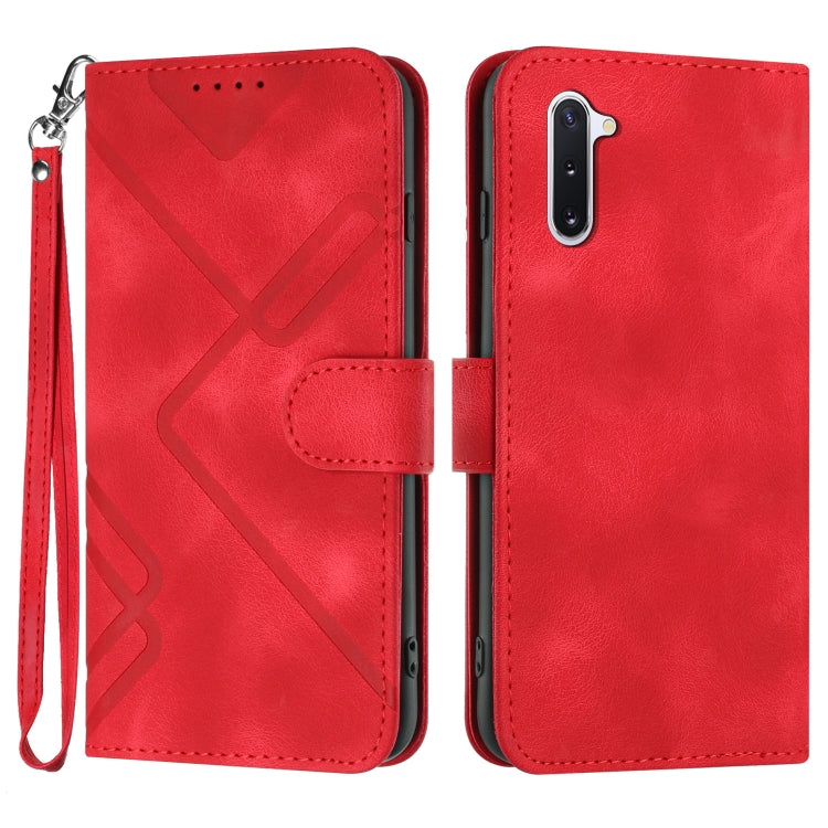 Line Pattern Skin Feel Leather Phone Case