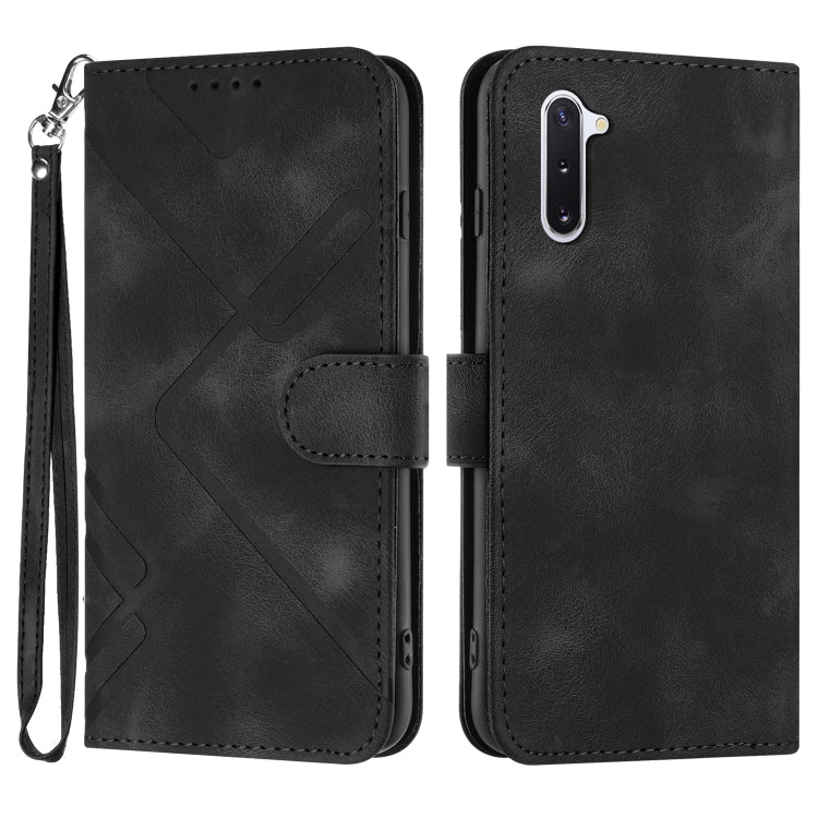 Line Pattern Skin Feel Leather Phone Case