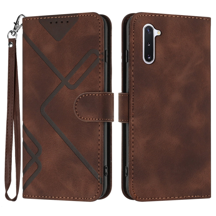 Line Pattern Skin Feel Leather Phone Case