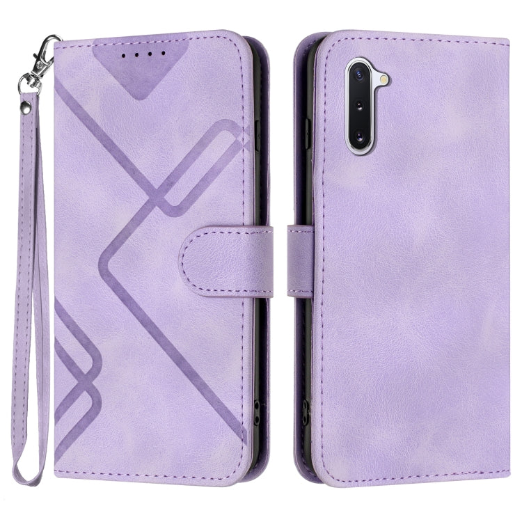 Line Pattern Skin Feel Leather Phone Case