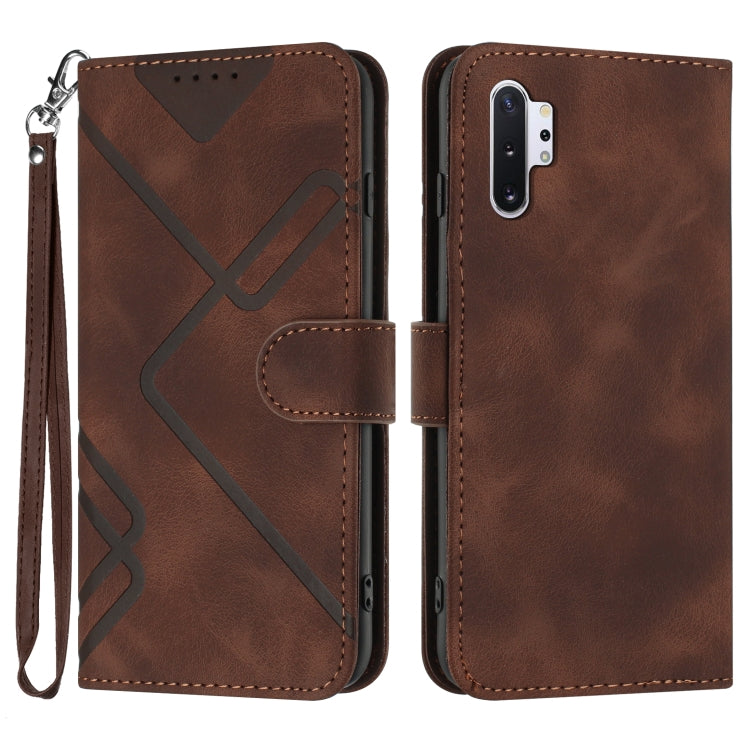 Line Pattern Skin Feel Leather Phone Case