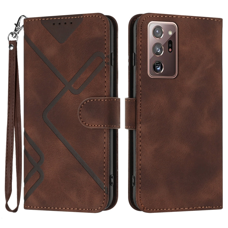 Line Pattern Skin Feel Leather Phone Case