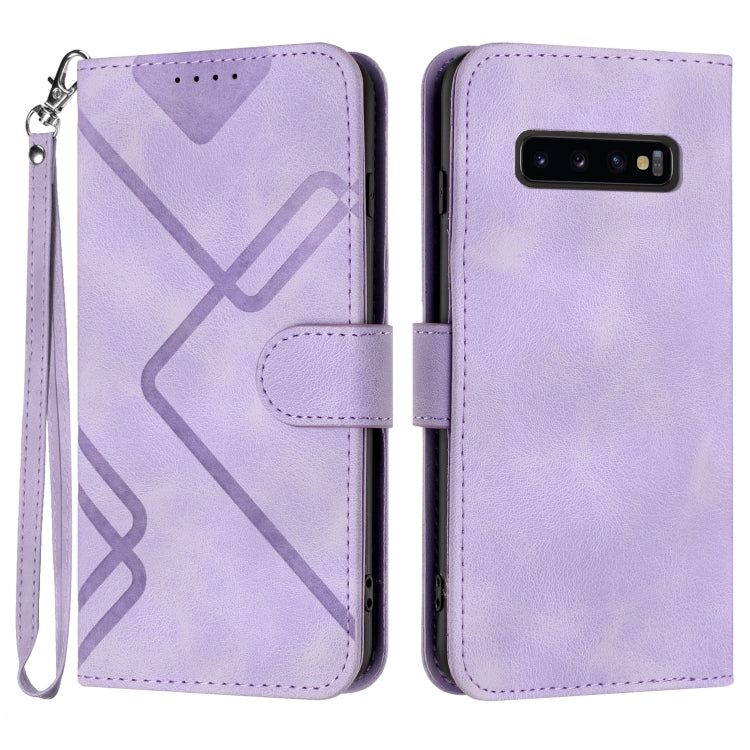 Line Pattern Skin Feel Leather Phone Case