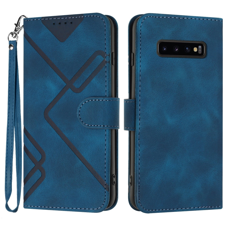 Line Pattern Skin Feel Leather Phone Case