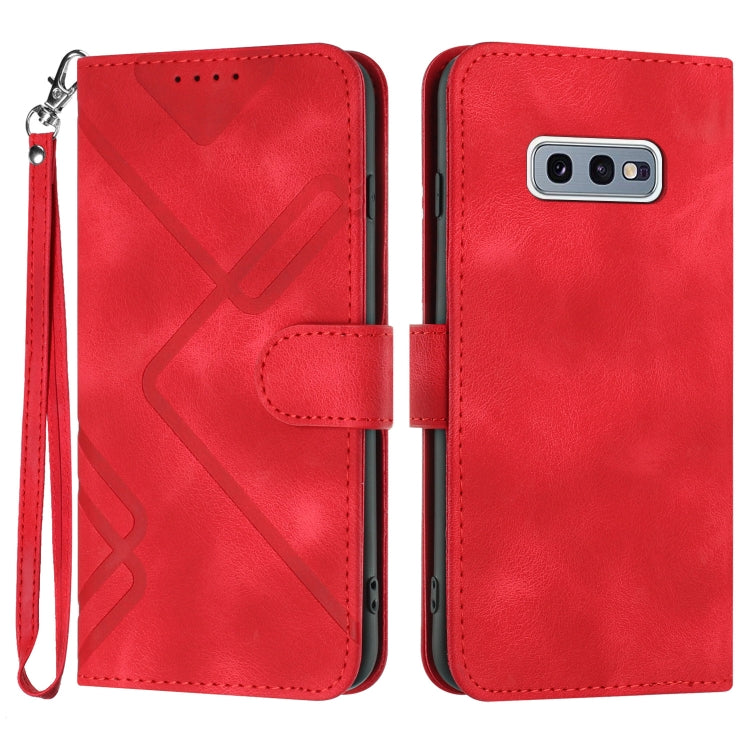 Line Pattern Skin Feel Leather Phone Case