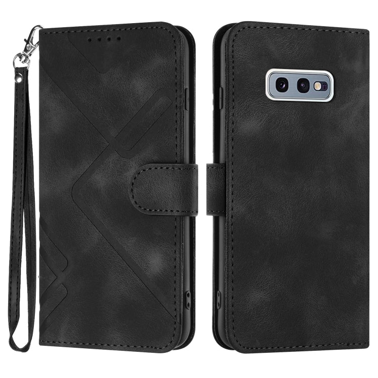 Line Pattern Skin Feel Leather Phone Case