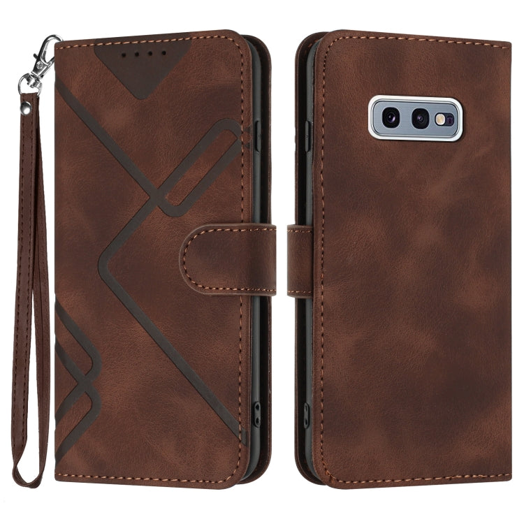 Line Pattern Skin Feel Leather Phone Case
