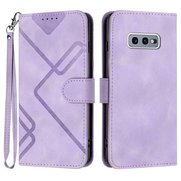 Line Pattern Skin Feel Leather Phone Case