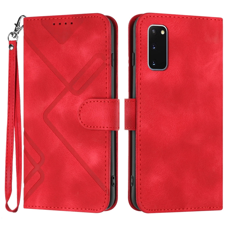 Line Pattern Skin Feel Leather Phone Case