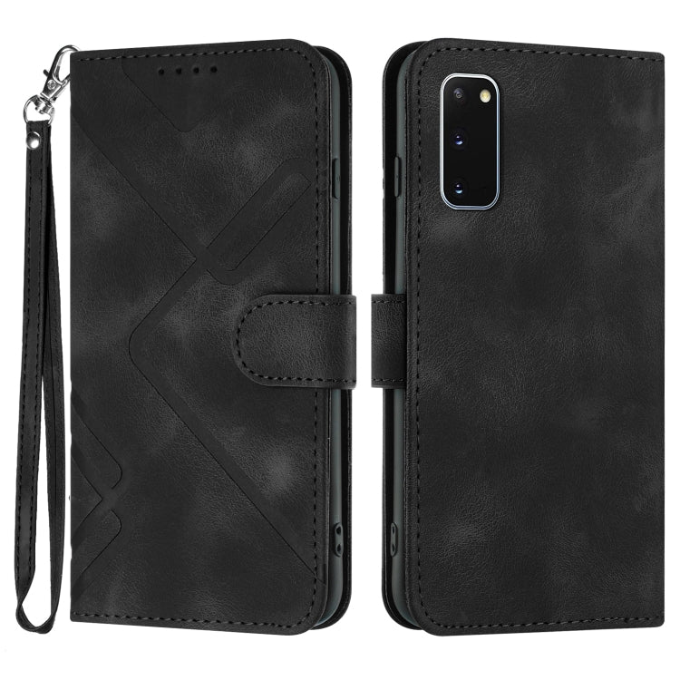 Line Pattern Skin Feel Leather Phone Case