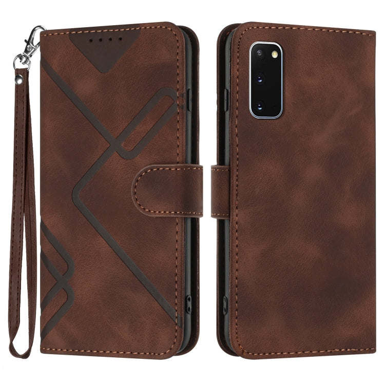 Line Pattern Skin Feel Leather Phone Case