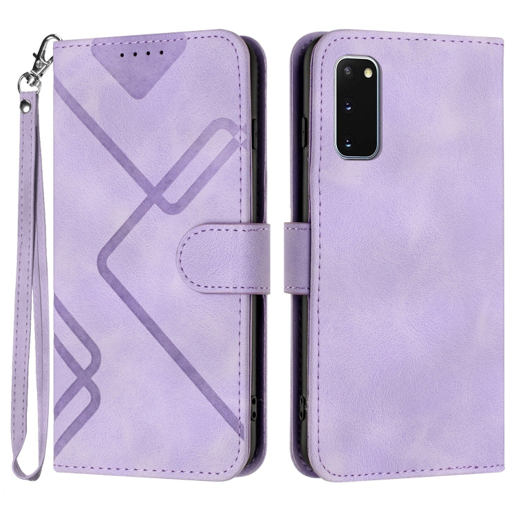 Line Pattern Skin Feel Leather Phone Case