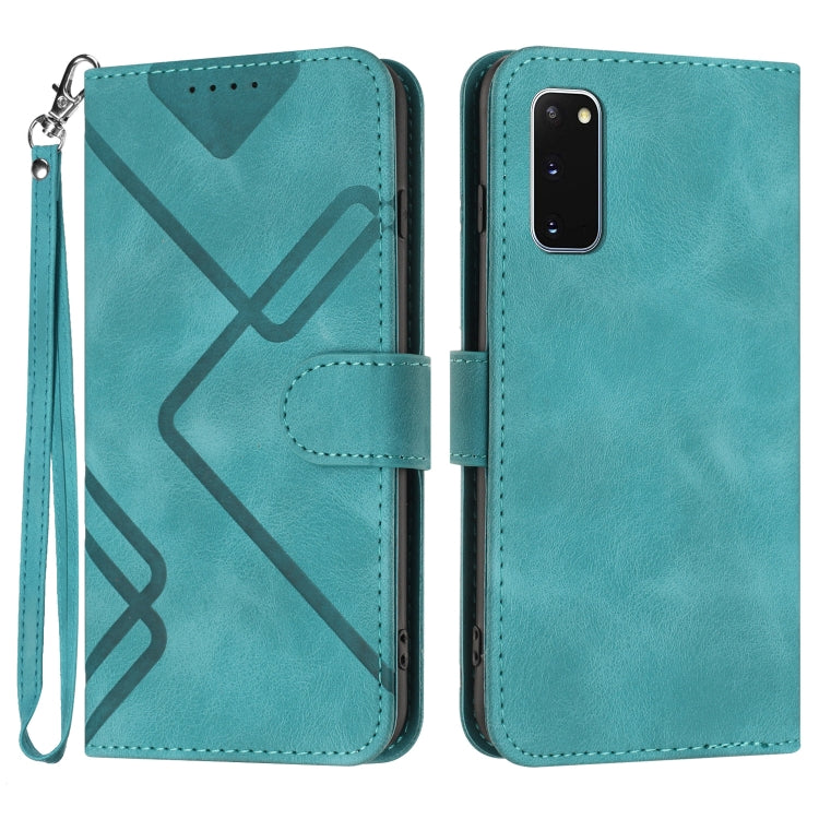 Line Pattern Skin Feel Leather Phone Case