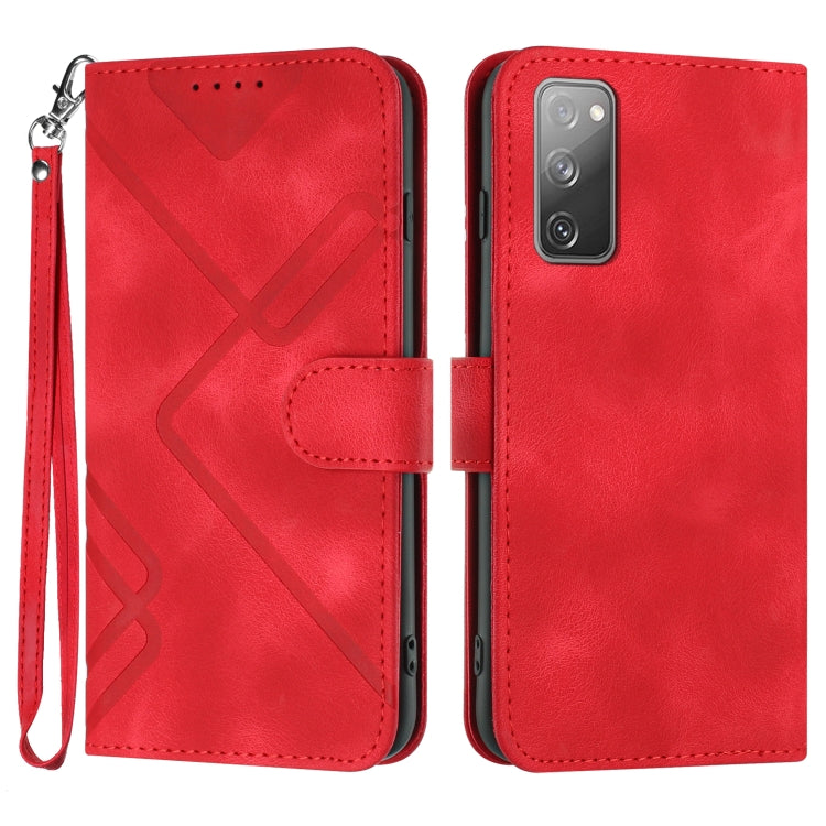 Line Pattern Skin Feel Leather Phone Case