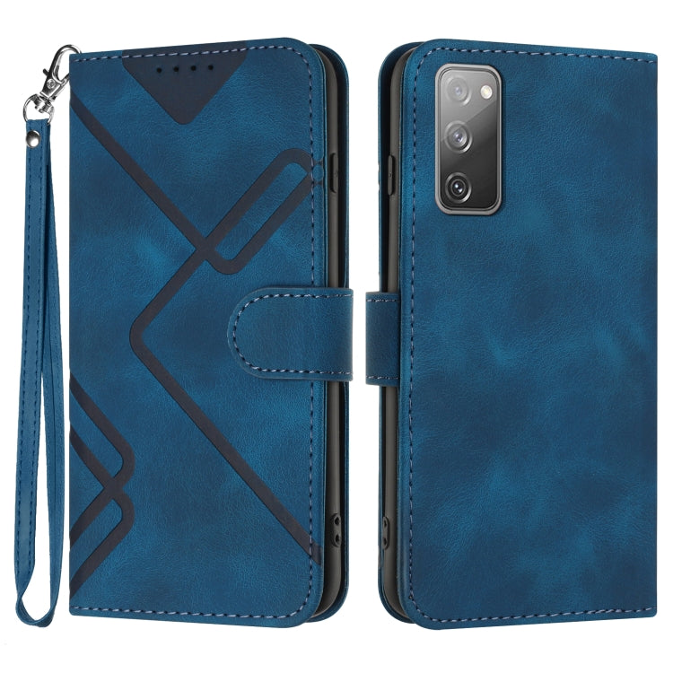 Line Pattern Skin Feel Leather Phone Case