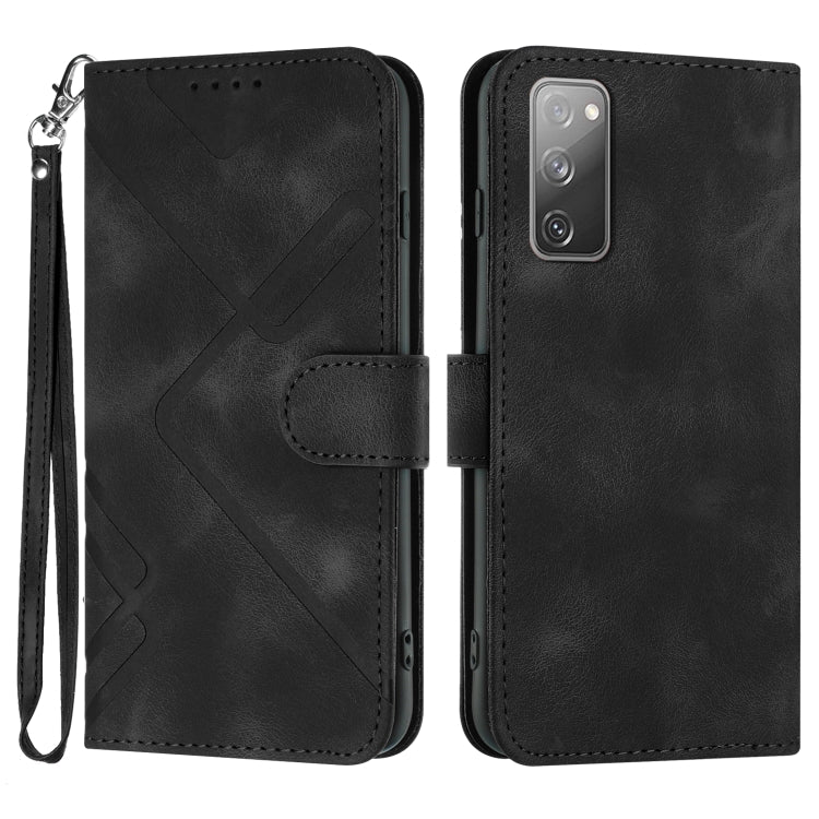 Line Pattern Skin Feel Leather Phone Case
