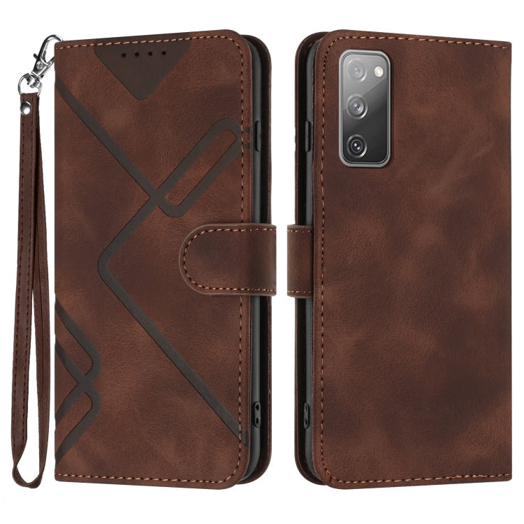Line Pattern Skin Feel Leather Phone Case