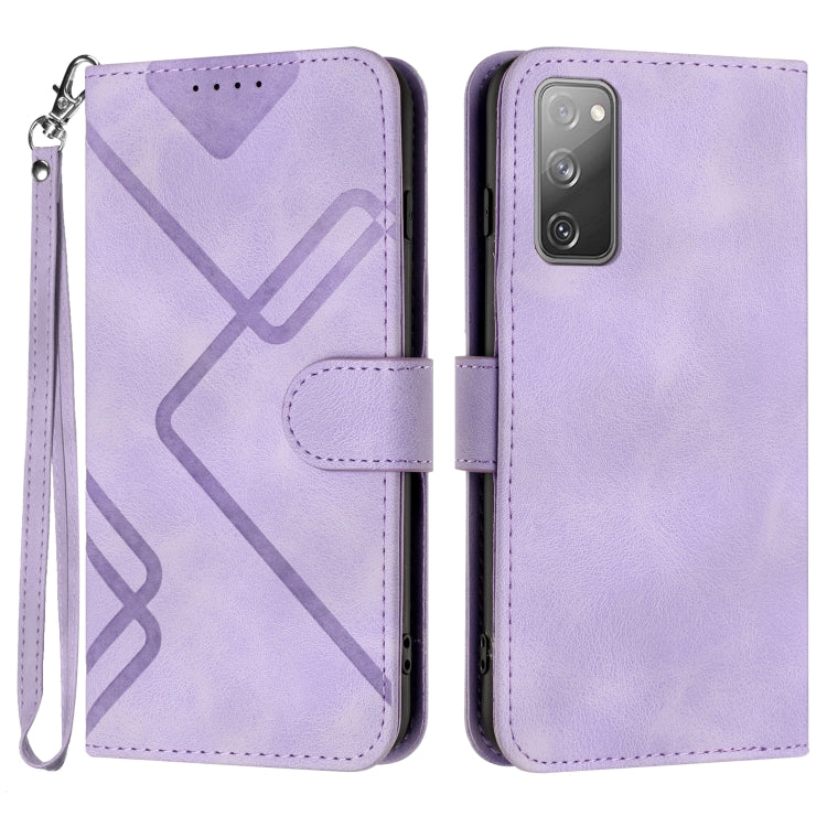 Line Pattern Skin Feel Leather Phone Case