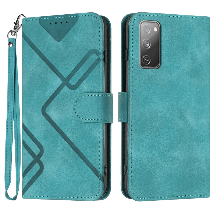 Line Pattern Skin Feel Leather Phone Case