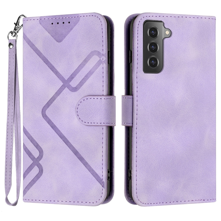 Line Pattern Skin Feel Leather Phone Case