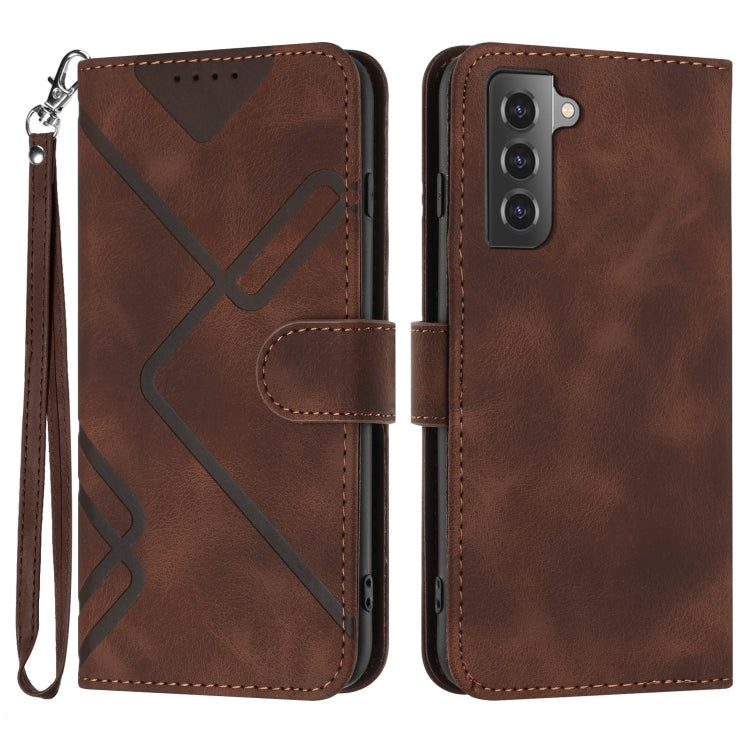 Line Pattern Skin Feel Leather Phone Case