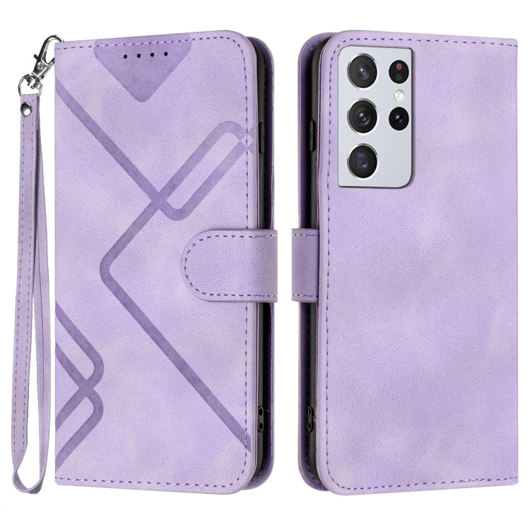 Line Pattern Skin Feel Leather Phone Case