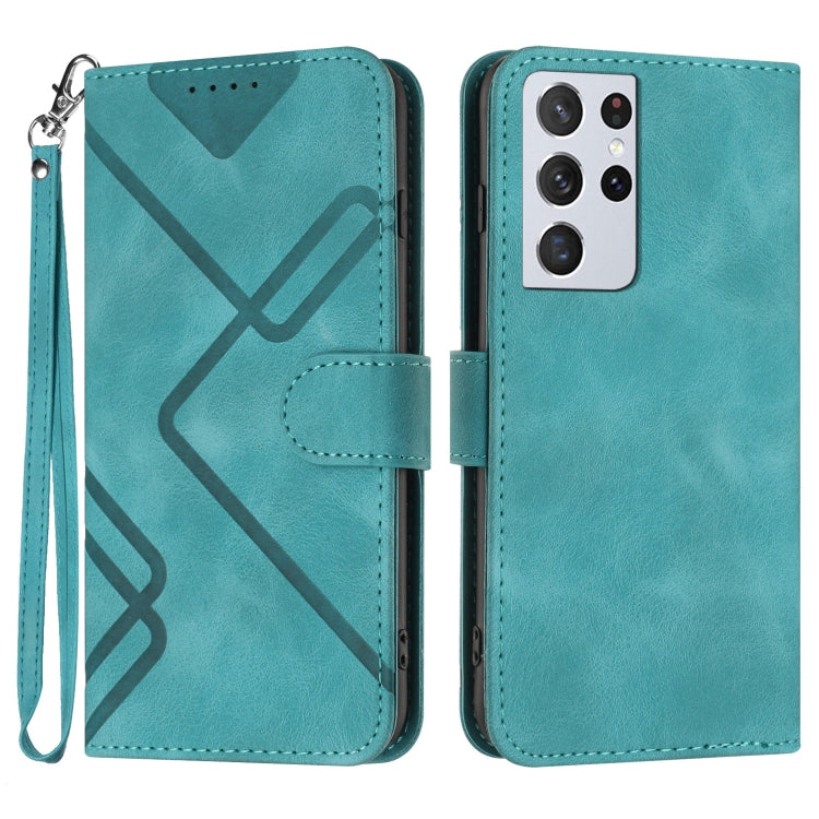 Line Pattern Skin Feel Leather Phone Case
