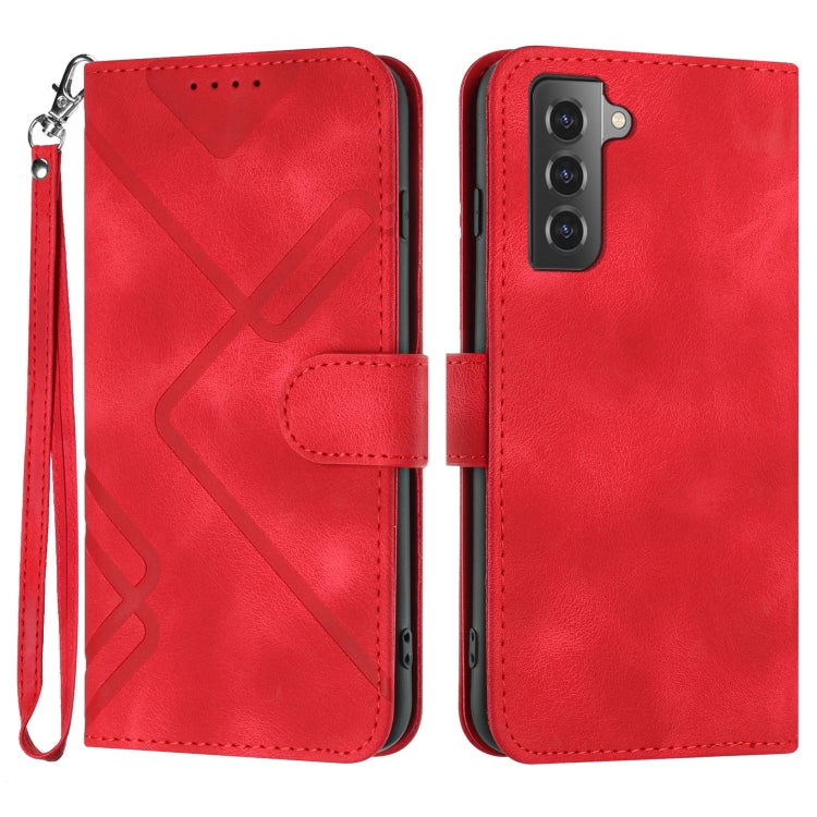 Line Pattern Skin Feel Leather Phone Case