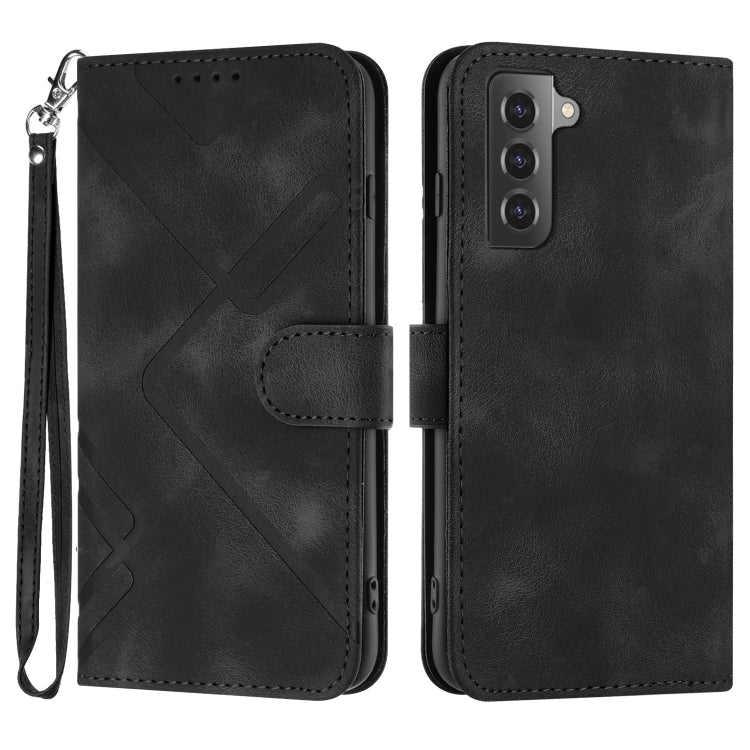 Line Pattern Skin Feel Leather Phone Case