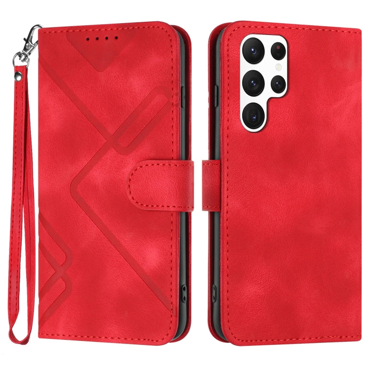 Line Pattern Skin Feel Leather Phone Case