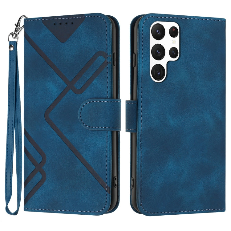 Line Pattern Skin Feel Leather Phone Case