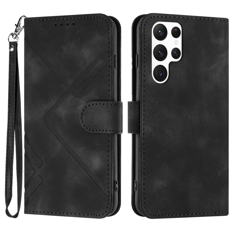 Line Pattern Skin Feel Leather Phone Case