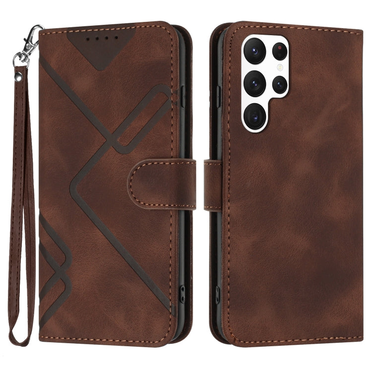 Line Pattern Skin Feel Leather Phone Case