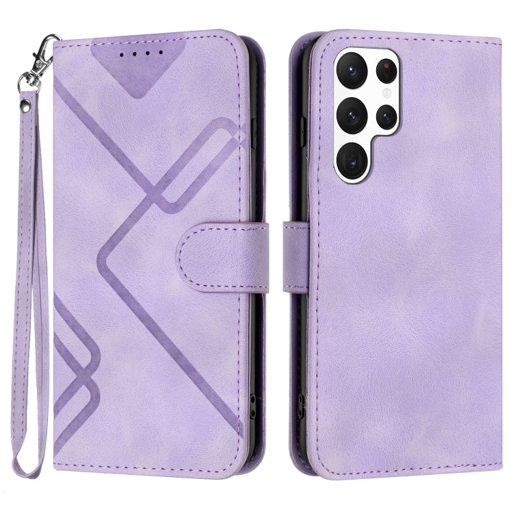 Line Pattern Skin Feel Leather Phone Case