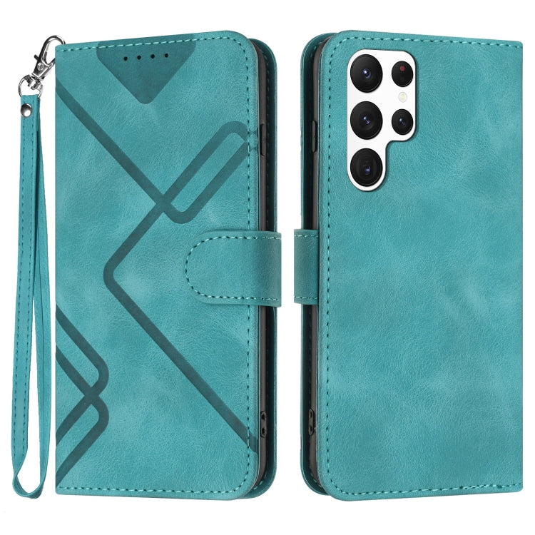Line Pattern Skin Feel Leather Phone Case