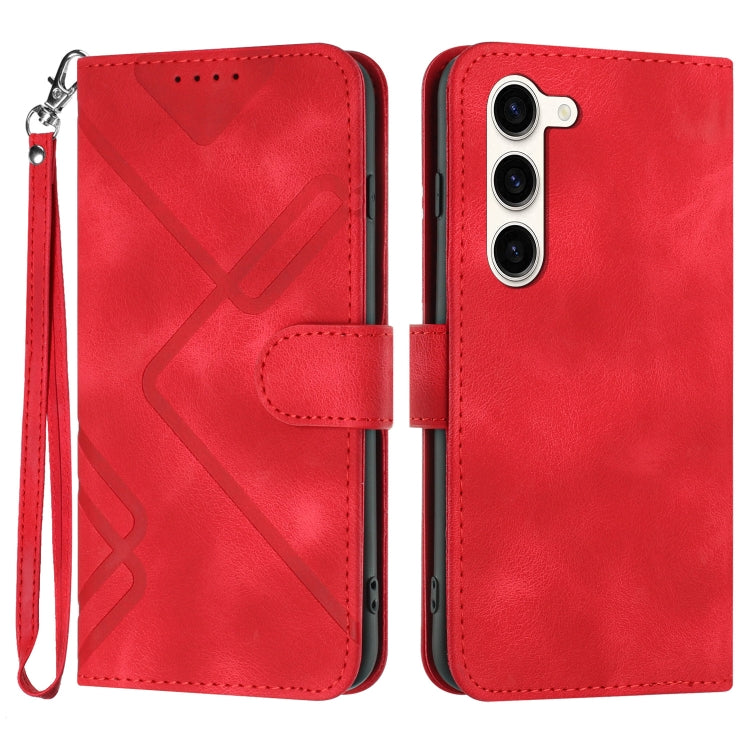 Line Pattern Skin Feel Leather Phone Case