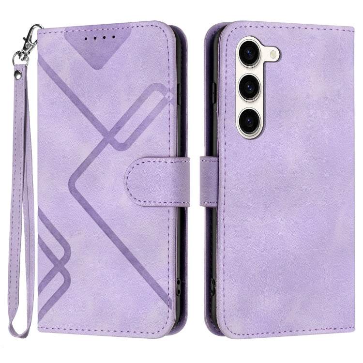 Line Pattern Skin Feel Leather Phone Case
