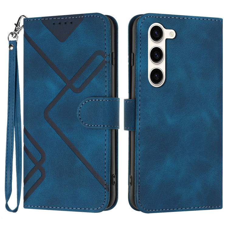 Line Pattern Skin Feel Leather Phone Case