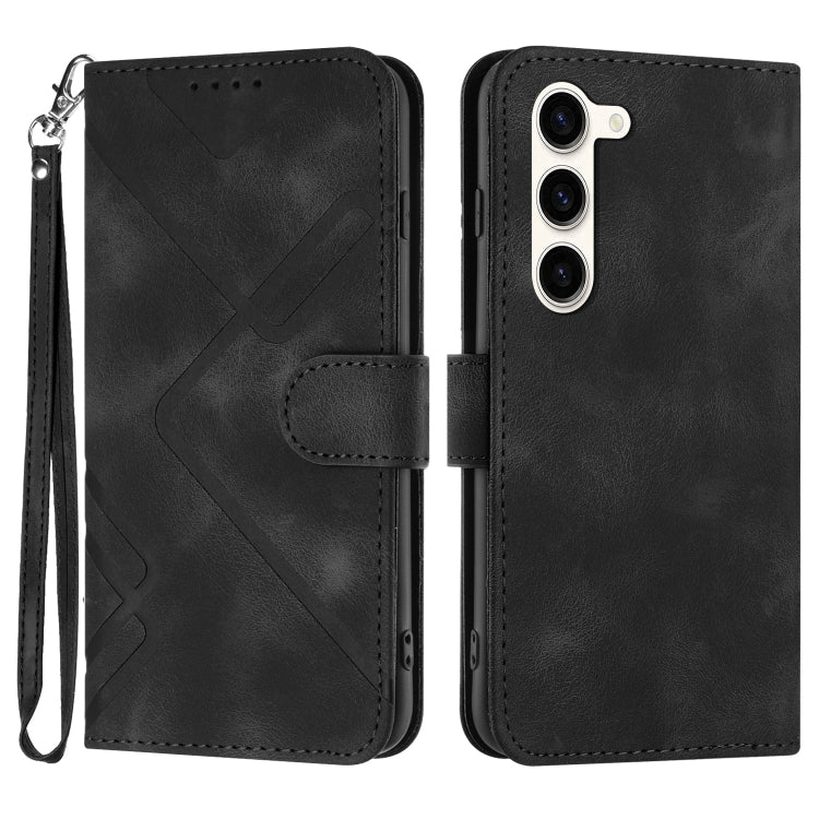 Line Pattern Skin Feel Leather Phone Case