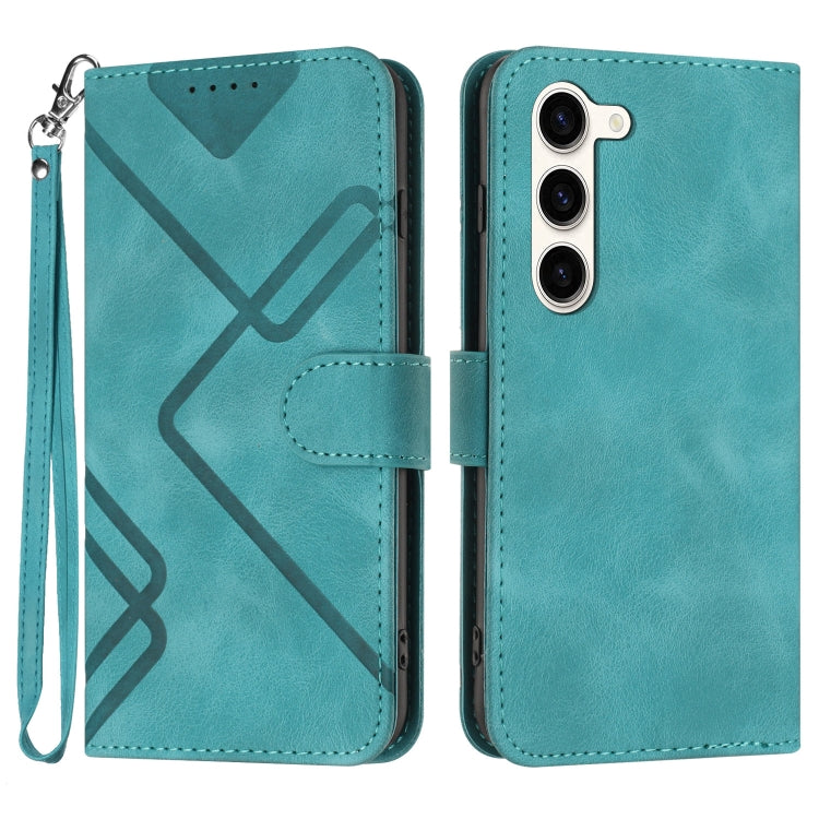 Line Pattern Skin Feel Leather Phone Case