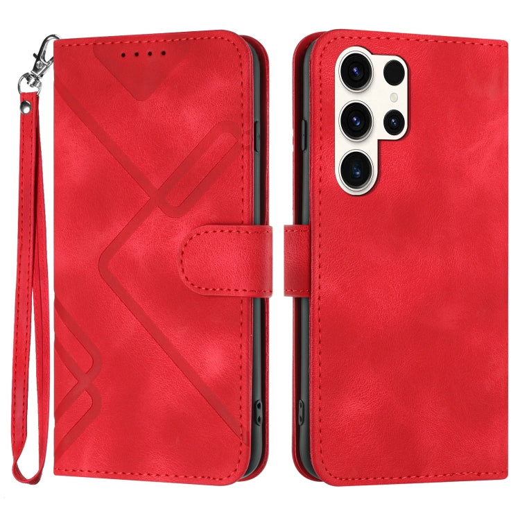 Line Pattern Skin Feel Leather Phone Case