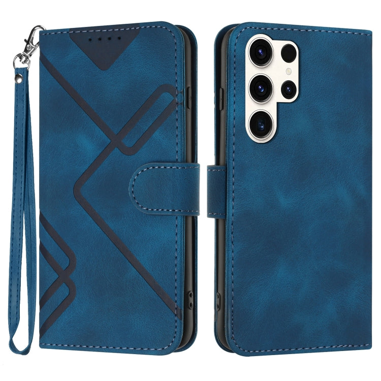 Line Pattern Skin Feel Leather Phone Case