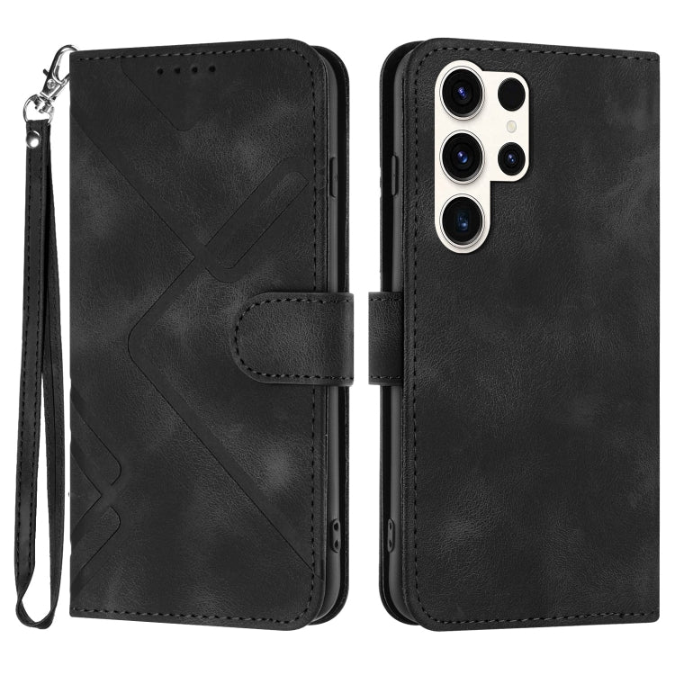 Line Pattern Skin Feel Leather Phone Case