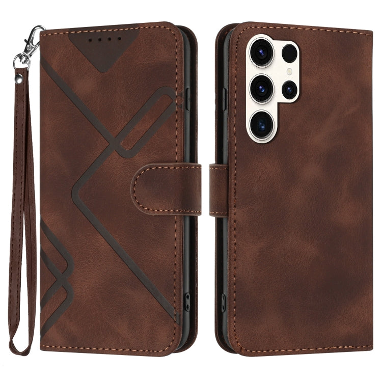 Line Pattern Skin Feel Leather Phone Case