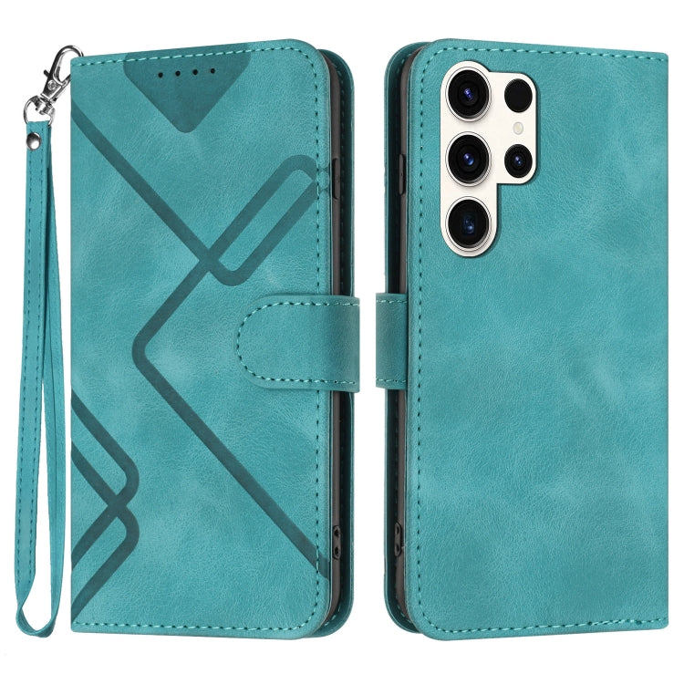Line Pattern Skin Feel Leather Phone Case